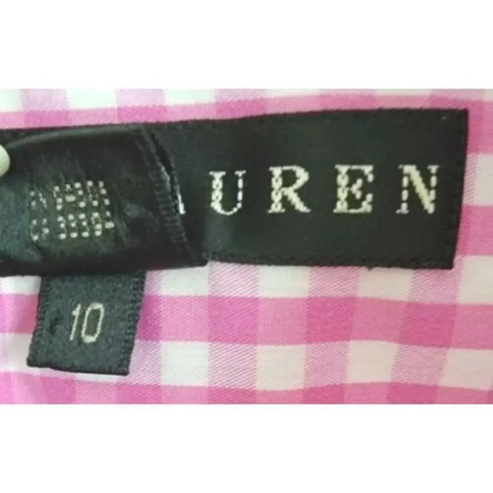 Ralph Lauren Boys Sz 10‎ Pink/White Checked Short Sleeve Gingham Type Shirt NWOT